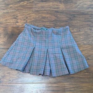 Plaid Pleated Skort